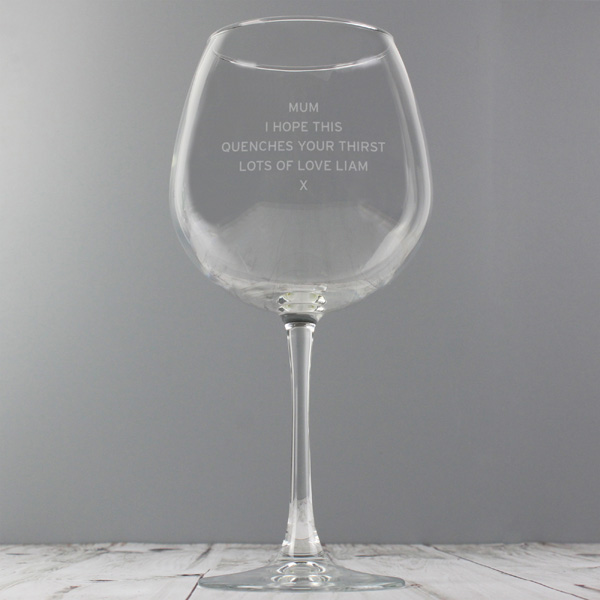 (image for) Personalised Bold Statement Bottle Of Wine Glass - Click Image to Close