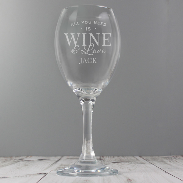 Modal Additional Images for Personalised 'All You Need is Wine' Wine Glass