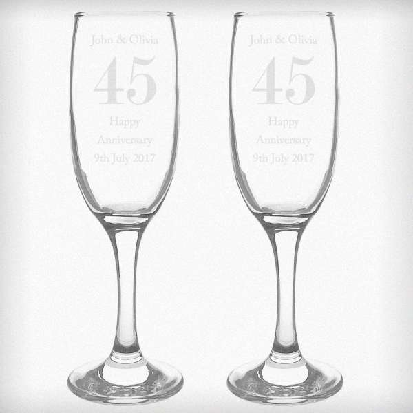 (image for) Personalised Anniversary Pair of Flutes with Gift Box - Click Image to Close