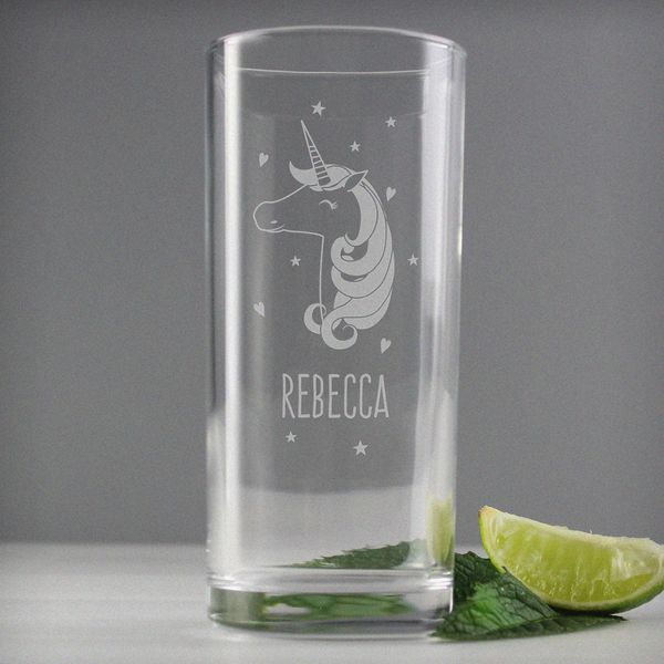 Modal Additional Images for Personalised Unicorn Engraved Hi Ball Glass