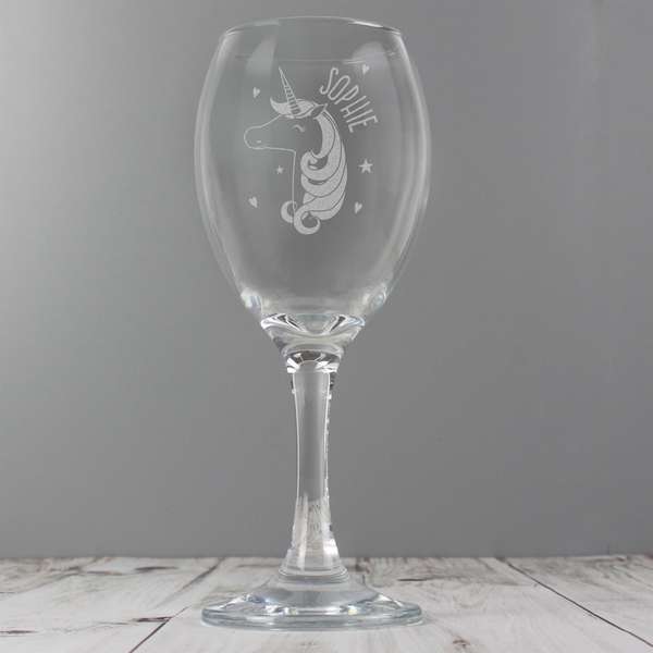 Modal Additional Images for Personalised Unicorn Engraved Wine Glass