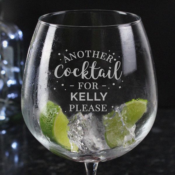 (image for) Personalised Another Cocktail Balloon Glass - Click Image to Close