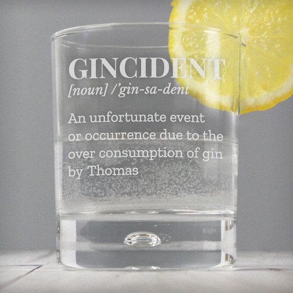 Modal Additional Images for Personalised Gincident Tumbler Bubble Glass