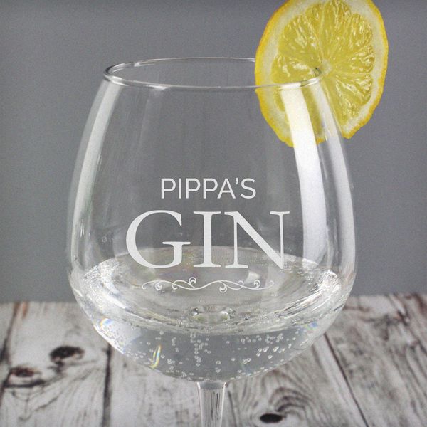(image for) Personalised Gin Balloon Glass - Click Image to Close