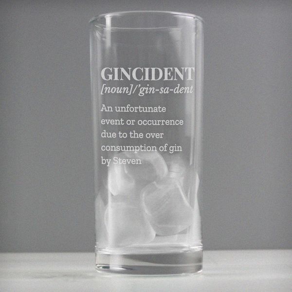 (image for) Personalised Gincident Hi Ball Glass - Click Image to Close