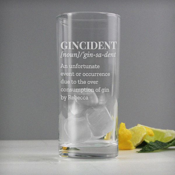 Modal Additional Images for Personalised Gincident Hi Ball Glass