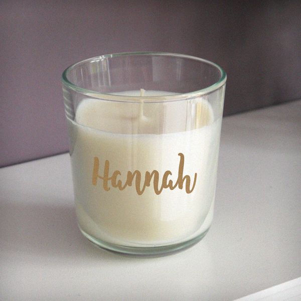 (image for) Personalised Gold Name Scented Jar Candle with Lid