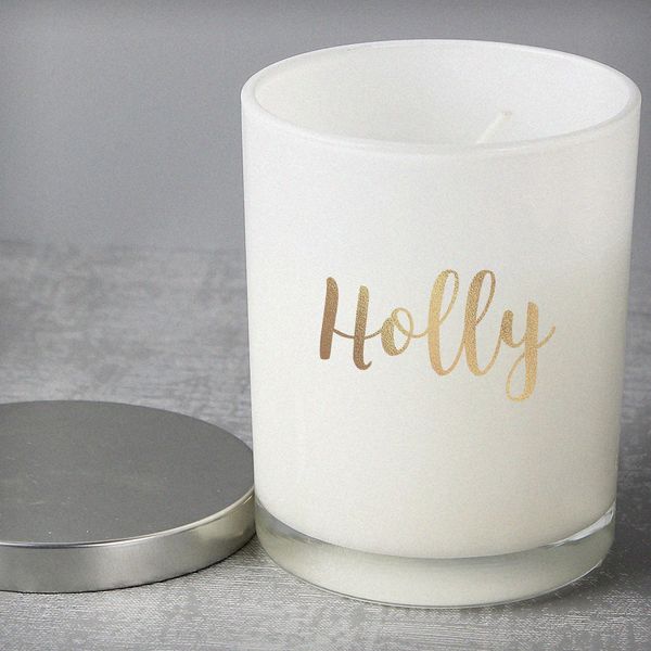 Modal Additional Images for Personalised Gold Name Scented Jar Candle with Lid