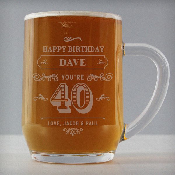 (image for) Personalised Birthday Vintage Typography Tankard - Click Image to Close