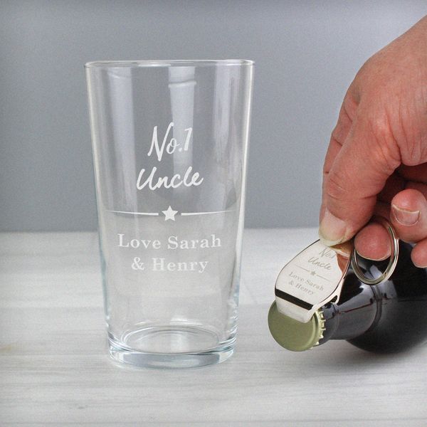 Modal Additional Images for Personalised No.1 Pint glass & Bottle Opener Set