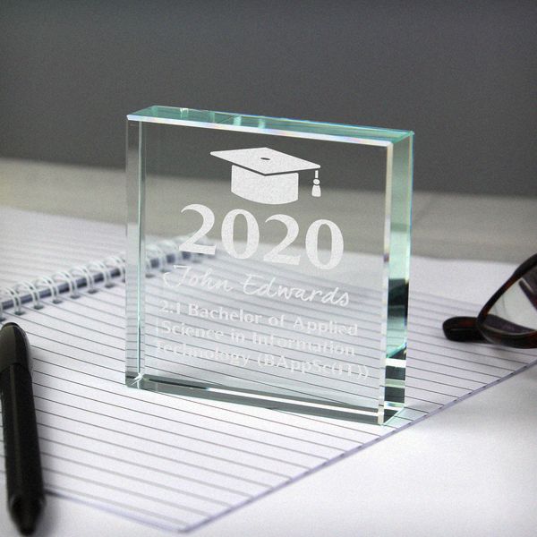 Modal Additional Images for Personalised Graduation Large Crystal Token