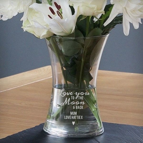 Modal Additional Images for Personalised Love You To The Moon and Back Glass Vase