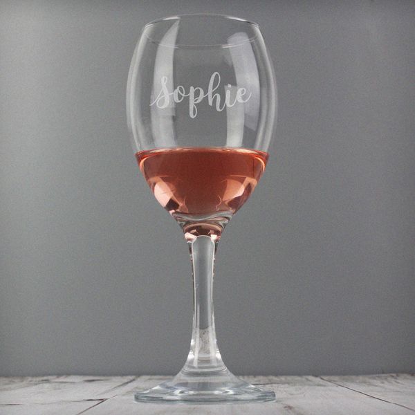 (image for) Personalised Name Only Engraved Wine Glass - Click Image to Close