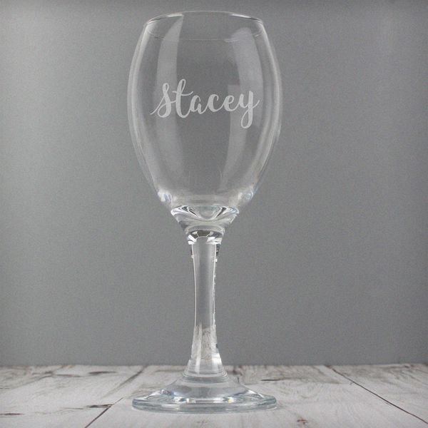 Modal Additional Images for Personalised Name Only Engraved Wine Glass