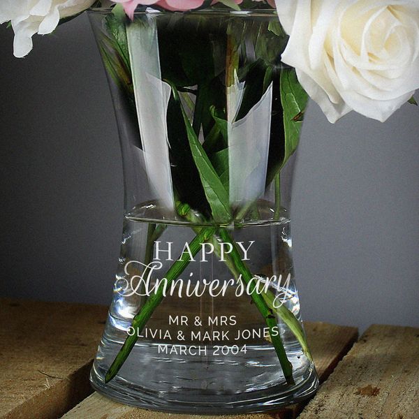 Modal Additional Images for Personalised 'Happy Anniversary' Glass Vase