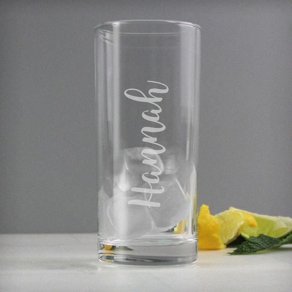 (image for) Personalised Name Only Engraved Hi Ball Glass - Click Image to Close