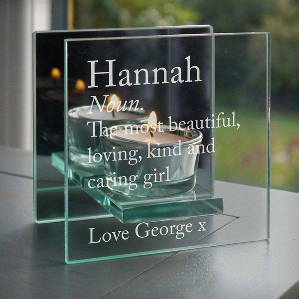 Modal Additional Images for Personalised Definition Mirrored Glass Tea Light Candle Holder