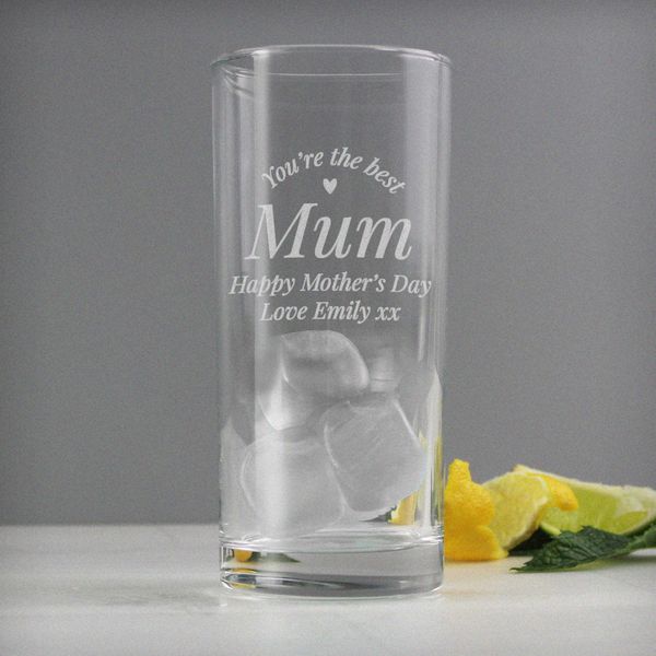 (image for) Personalised You Are The Best Hi Ball Glass - Click Image to Close