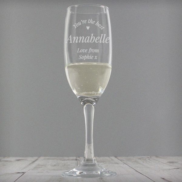 Modal Additional Images for Personalised You Are The Best Flute Glass
