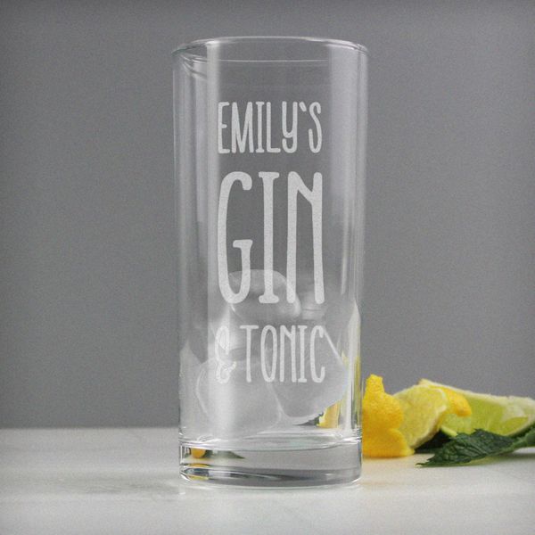 (image for) Personalised Gin & Tonic Hi Ball Glass - Click Image to Close