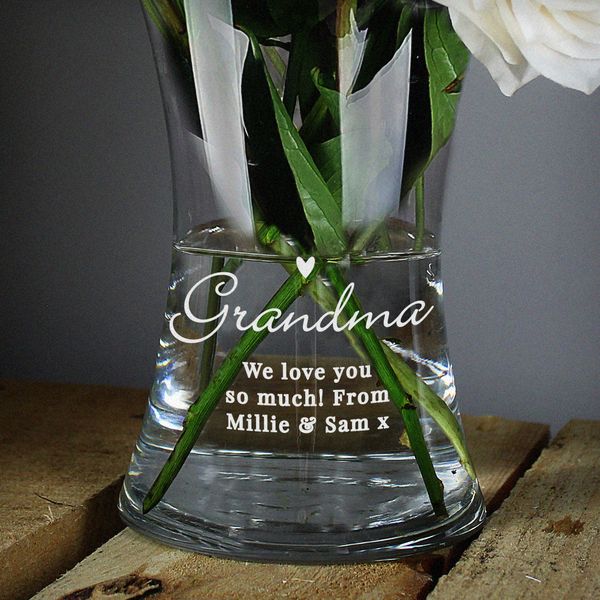Modal Additional Images for Personalised Love Heart Glass Vase