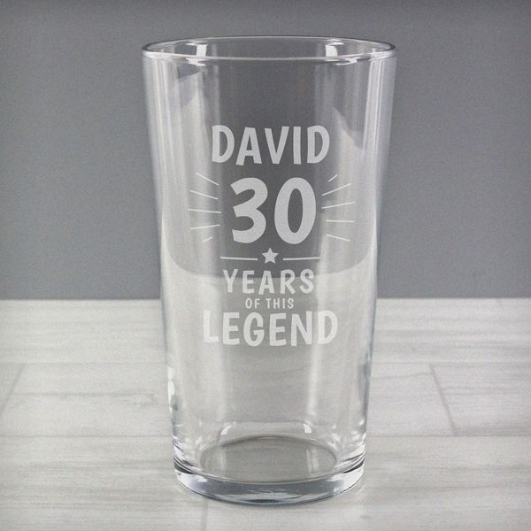 Modal Additional Images for Personalised Years of This Legend Birthday Pint Glass
