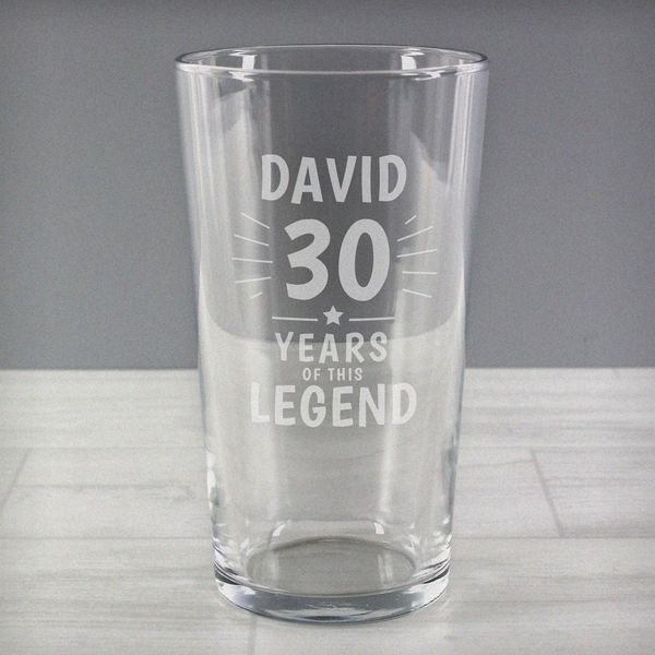 Modal Additional Images for Personalised Years of This Legend Birthday Pint Glass