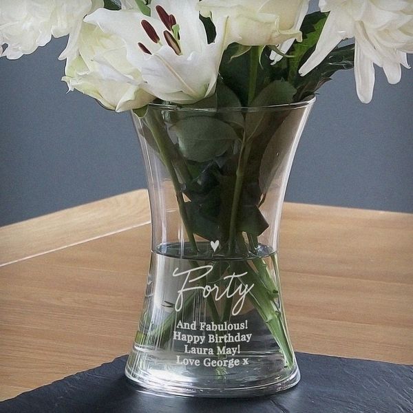 (image for) Personalised Big Age Glass Vase - Click Image to Close