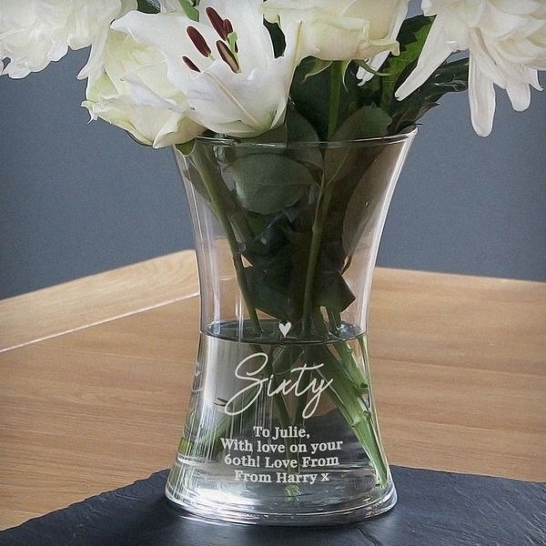 Modal Additional Images for Personalised Big Age Glass Vase