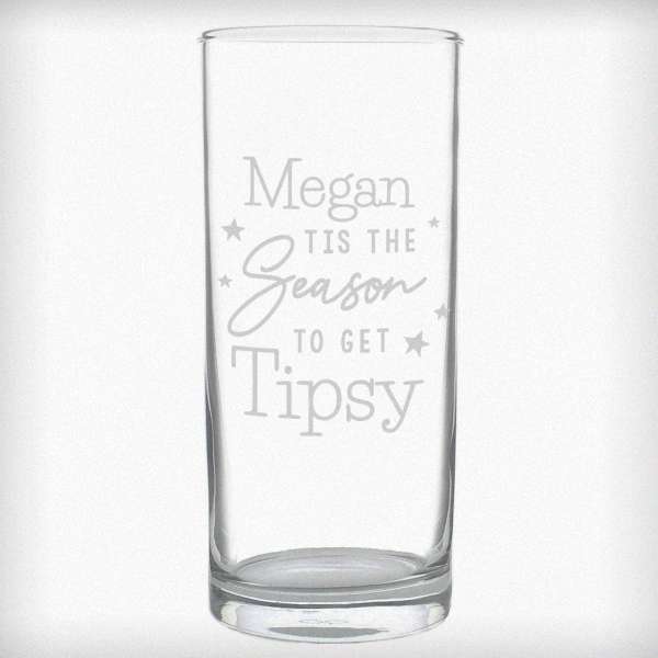 Modal Additional Images for Personalised Tis The Season To Get Tipsy Hi Ball Glass