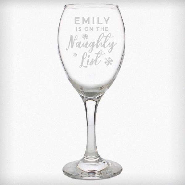 Modal Additional Images for Personalised I'm On The Naughty List Wine Glass