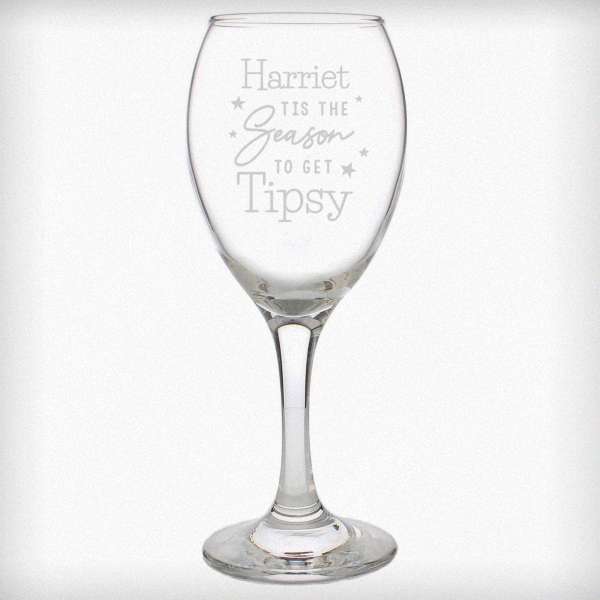 Modal Additional Images for Personalised Tis The Season To Get Tipsy Season Wine Glass