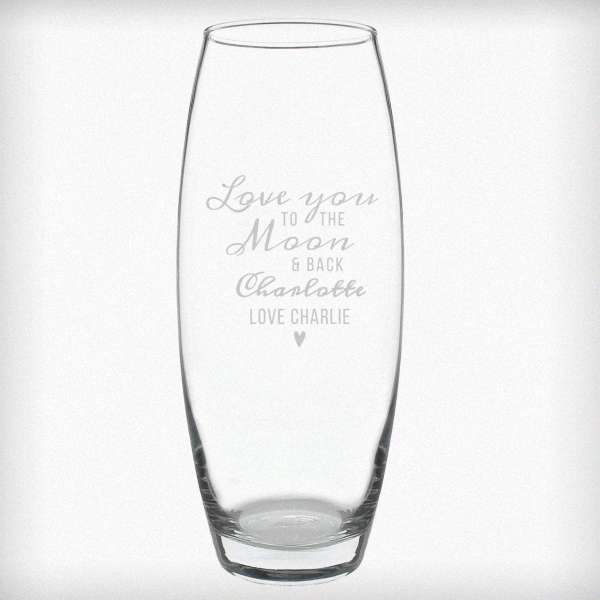 (image for) Personalised Love You To The Moon and Back Bullet Vase - Click Image to Close
