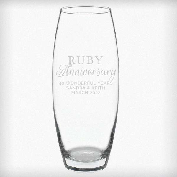 Modal Additional Images for Personalised 'Ruby Anniversary' Bullet Vase