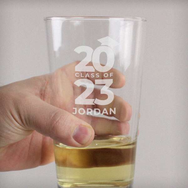Modal Additional Images for Personalised Class of Graduation Pint Glass