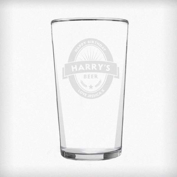 (image for) Personalised Beer Label Pint Glass - Click Image to Close