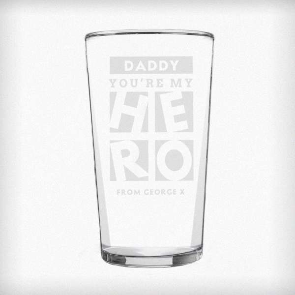 Modal Additional Images for Personalised My Hero Pint Glass