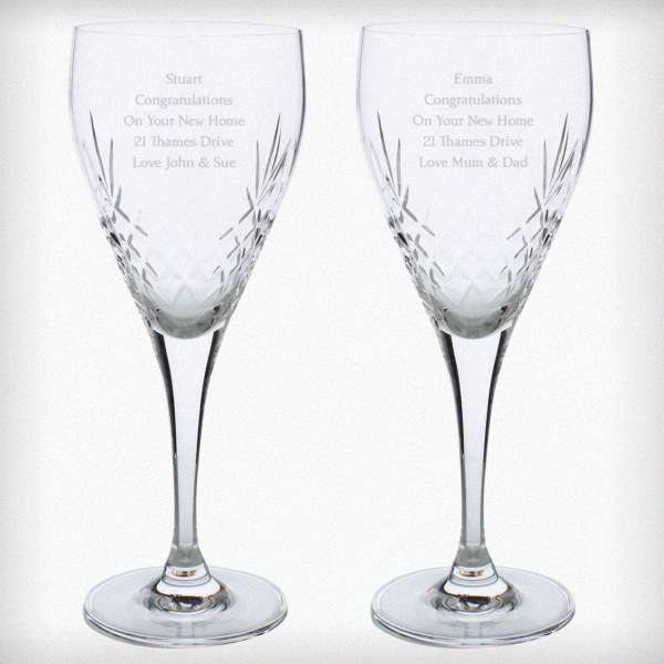 Modal Additional Images for Personalised Pair of Crystal Wine Glasses