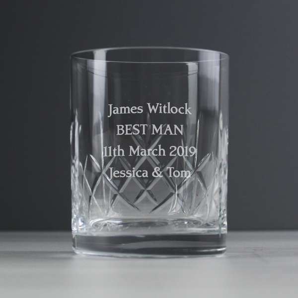 (image for) 70th Birthday Present Personalised Crystal Whiskey Tumbler - Click Image to Close