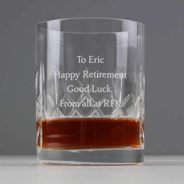 (image for) Birthday Present Husband Personalised Crystal Whiskey Tumbler - Click Image to Close