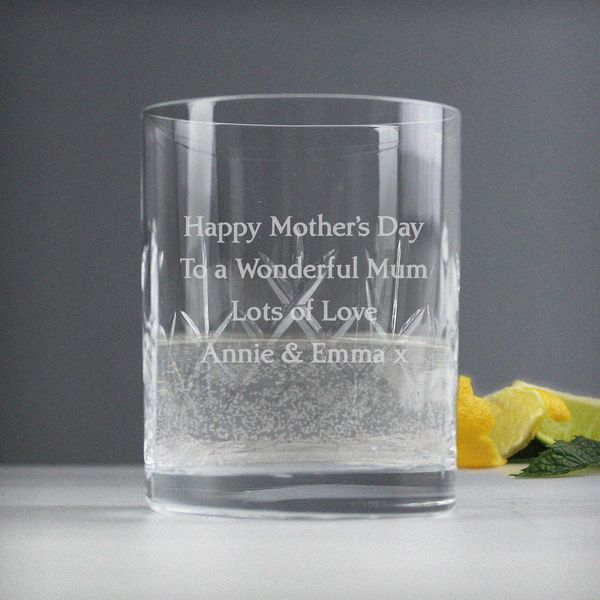 (image for) 60th Birthday Present Personalised Crystal Whiskey Tumbler - Click Image to Close