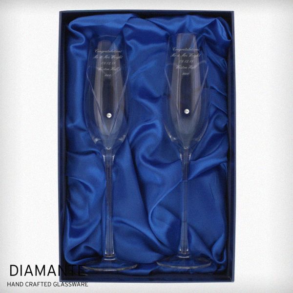 Modal Additional Images for Personalised Hand Cut Heart Pair of Flutes with Gift Box