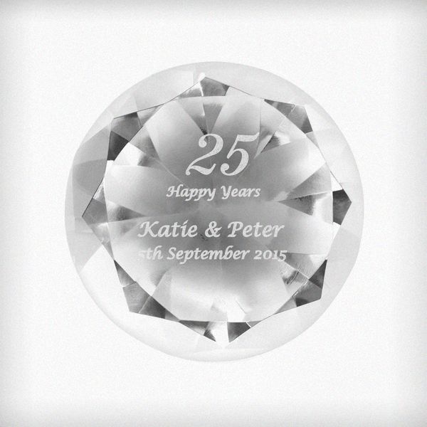 (image for) Personalised Big Numbers Diamond Paperweight - Click Image to Close