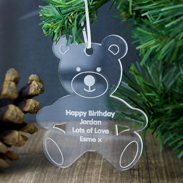(image for) Personalised Acrylic Teddy Bear Decoration - Click Image to Close