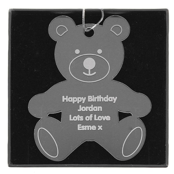 (image for) Personalised Acrylic Teddy Bear Decoration - Click Image to Close