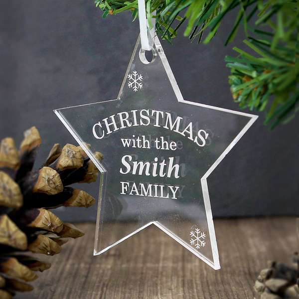 (image for) Personalised Acrylic Christmas Star Decoration - Click Image to Close