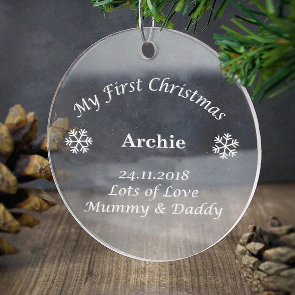 (image for) Personalised Acrylic Bauble Decoration - Click Image to Close