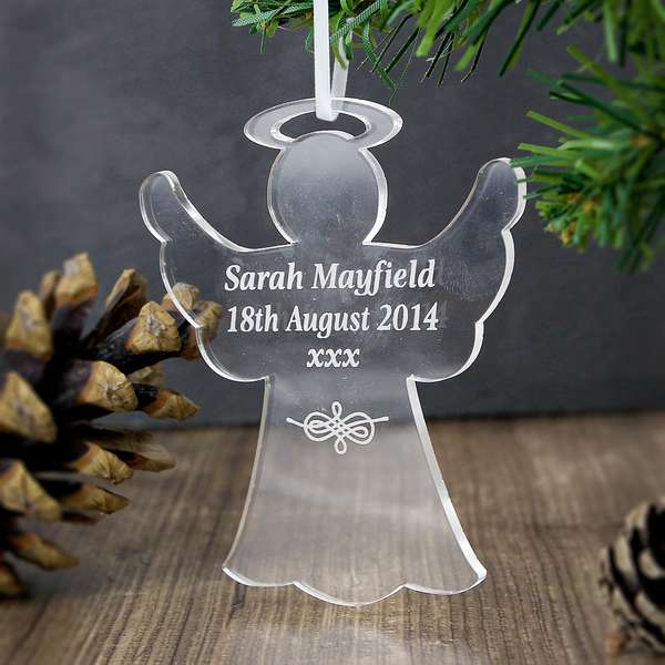 (image for) Personalised Acrylic Angel Decoration - Click Image to Close
