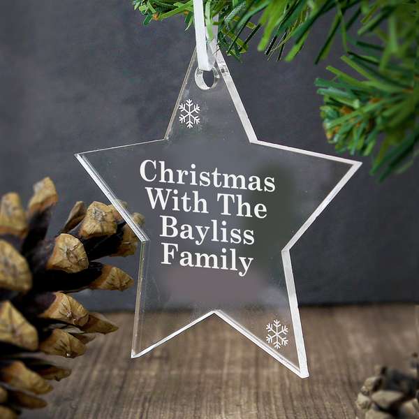 (image for) Personalised Acrylic Star Christmas Decoration - Click Image to Close