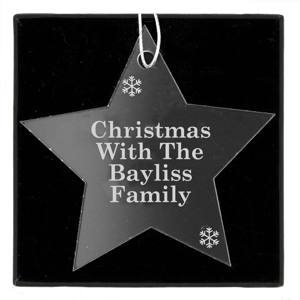 (image for) Personalised Acrylic Star Christmas Decoration - Click Image to Close